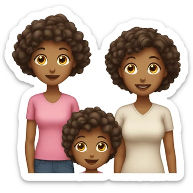 Mom and 3 kids which one boy and two girls  sticker