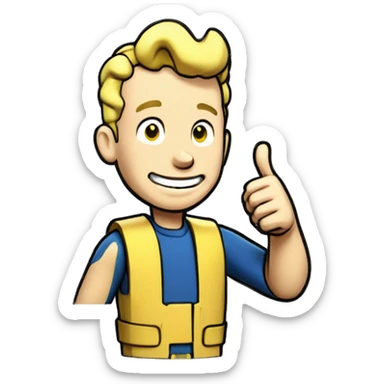 Vault-boy in fallout thumbs up sticker