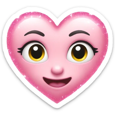 baby pink heart with sparkles  sticker