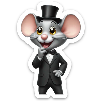 Happy mouse wearing a suit blowing a kiss sticker
