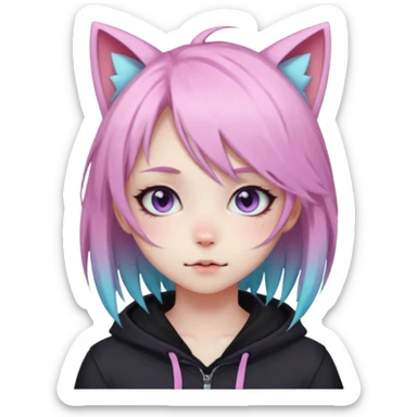 Gorgeous Cute Edgy Kawaii Lolita Pastel Gradient Beautiful Anime Emo CatLady sticker