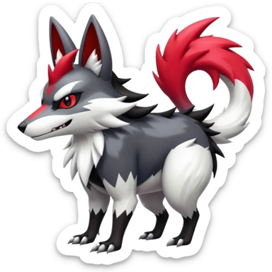 Shiny furry cool Zangoose-Obstagoon-fusion sticker