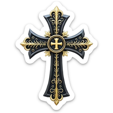 black goth cross sticker