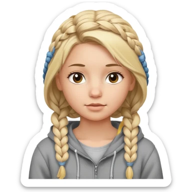 braided blonde girl with hoodie sticker
