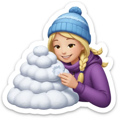 Smiley sniffing a pile of snow sticker