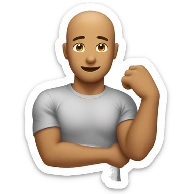 Emoji puts his head in his elbow and extends his other arm in the opposite direction sticker