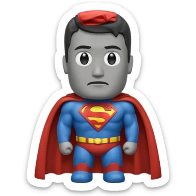 a moai emoji with a superman cape with the original face 🗿 sticker