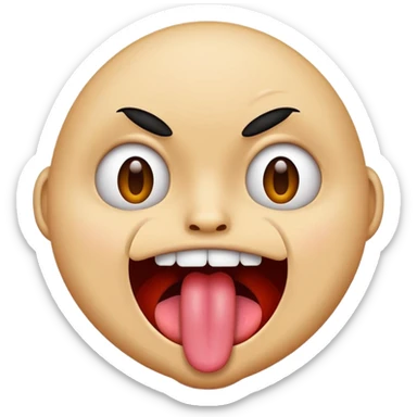 face with tongue sticking out crazy sticker