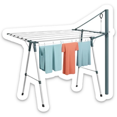 Brabantia Lift-O-Matic Outdoor 4 Arm Clothesline (197 ft/Ø 1.8") Height Adjustable, Folding Clothes Drying Rack sticker