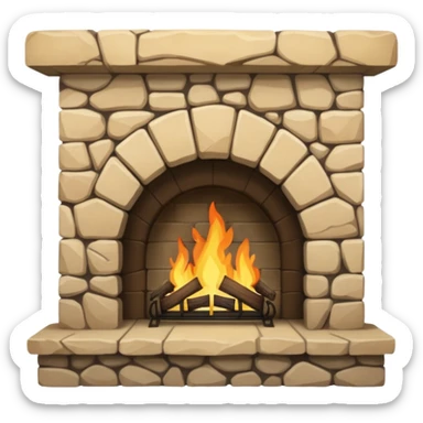 Rustic Stone Fireplace sticker