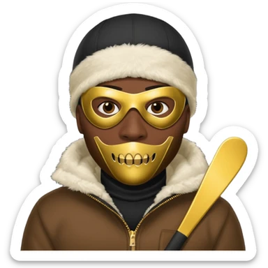 African American gangster mafia with a ski mask sticker