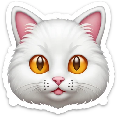 A cat with each eye facing a different direction. The image will be in emoji style. sticker