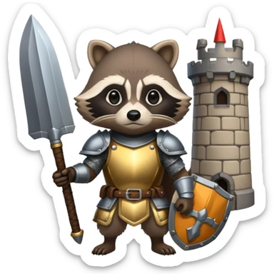 Raccoon in Eden rise of castles game themed  sticker