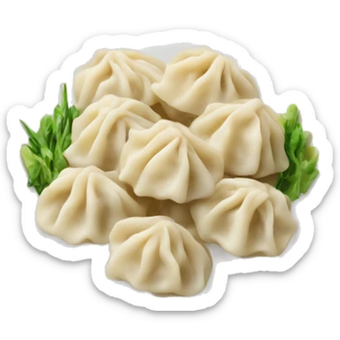 A plate of dumplings sticker