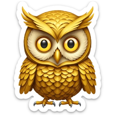 goldene eule für weisheit und wissen sticker