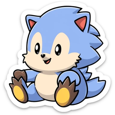 Baby Sonic the Hedgehog and baby Silver the Hedgehog together sticker