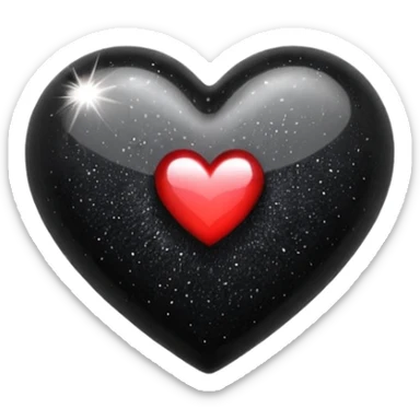 black sparkling heart spinning sticker
