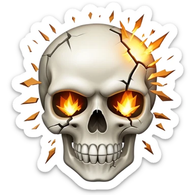 A skull that exploded from like the meme  sticker