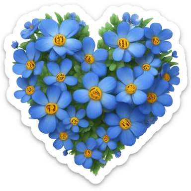 ultramarine flower heart sticker