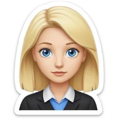 blonde hair blue eyes teacher female with blank chalkboard sticker