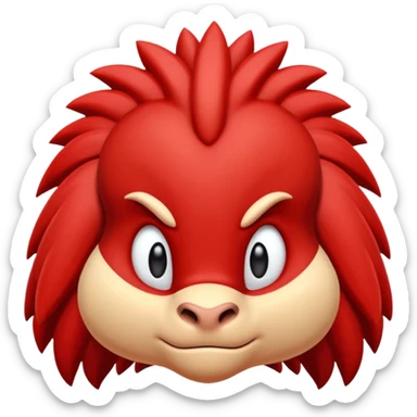 Sonic the hedgehogs friend knuckles a red animal  sticker