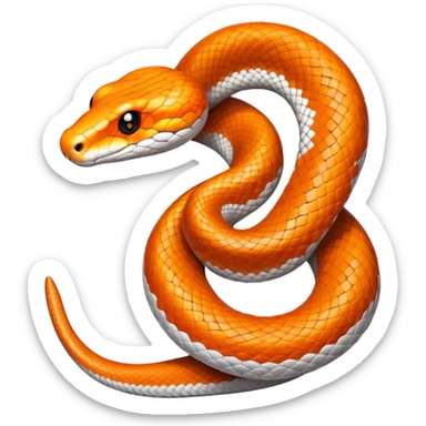 white and orange Boa Snake sticker