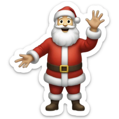 Full height Actively gesturing with hands pale skin Santa Claus sticker