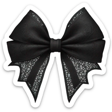 Black girly bow , Victorian era goth sticker