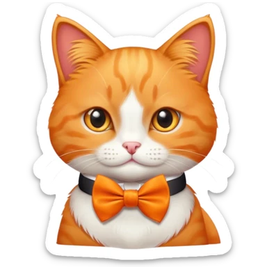 Little orange cat named chili wearing a bow tie  sticker