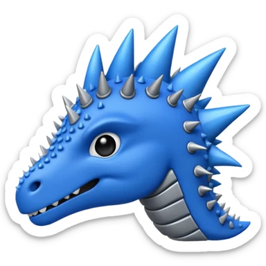 As un emoji de el dinosaurios ANQUILOSAURIO de perfil en color azul sticker