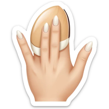 This nail length and shape but French manicure thumbs up sticker