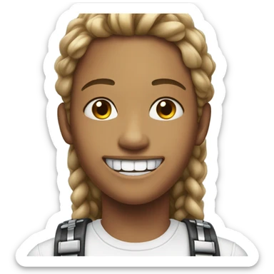 Teen with braces sticker