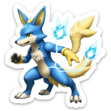 Manectric-Lucario-Zeraora-Lombax-fusion sticker
