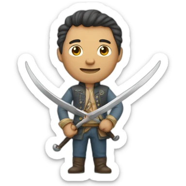 Un homme avec une épée sticker