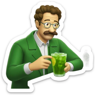 Ned flanders drinking mojito sticker