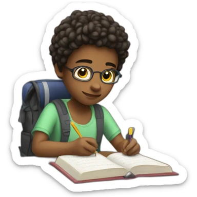 a teen writing in a journal sticker