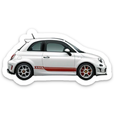 frontal white abarth sticker