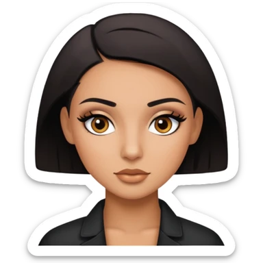 latina, baddie,pretty, brown eyes, makeup, black eyeliner, BLACKF buzz cut sticker