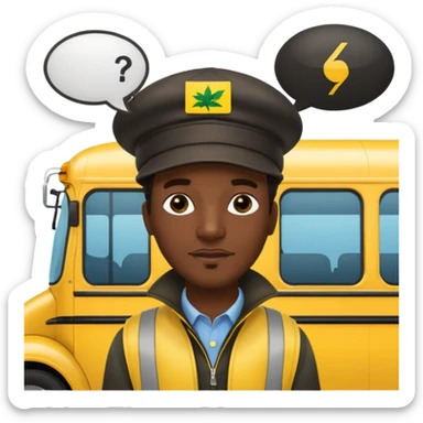 a school bus with a jamaican man saying bomboclat ("BOMBOCLAT' in speech bubble in front of the man) sticker