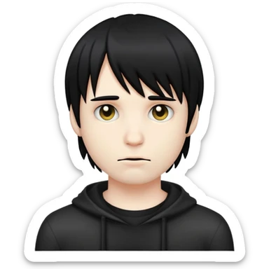 Make a emoji emo guy hair with a typical emo bangs.  sticker