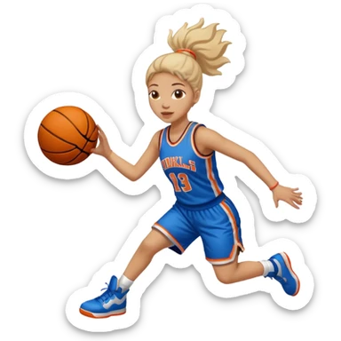 Basketball dunk girl sticker