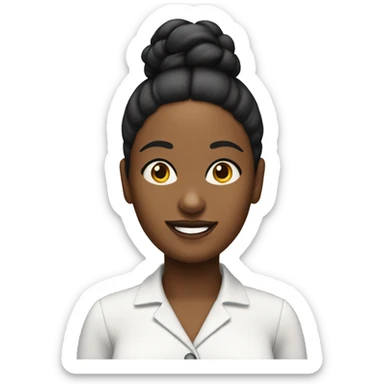 Make a black nanny in her fifty’s with a bun and make her look Sri Lanka sticker