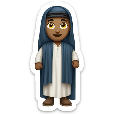 Une personne en tenue arabe avec un drapeau avec une croix de david bleue sticker