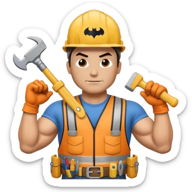 Batman as a construction worker  sticker