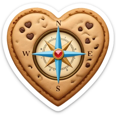 cookie heart compass sticker