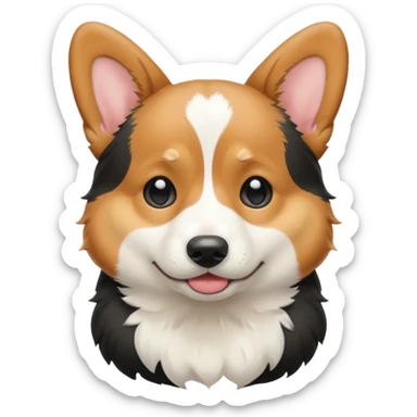  crying black tricolor corgi with no tail sticker