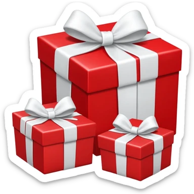 red gift boxes with white bows sticker