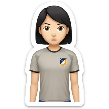 mach mir einen aus dem gym mit schwarzen haaren und sport tshirt sticker