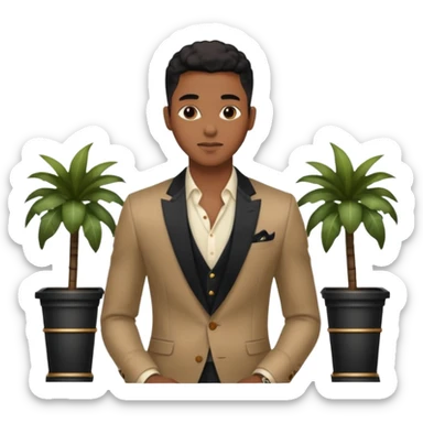 black young adult male using their financial income on lifestyle and aesthetics  sticker