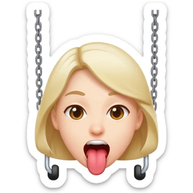 person swinging tongue sticker